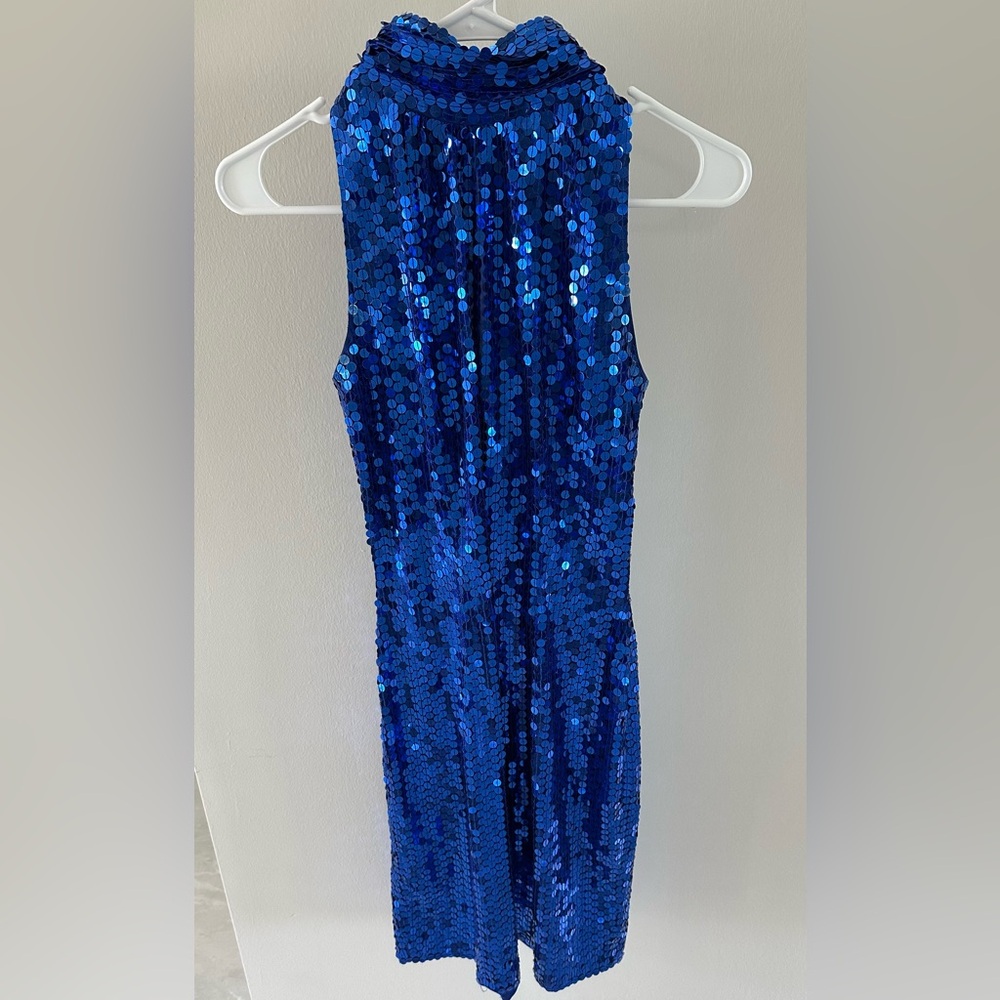 Nite Lime Blue Sequin Sleeveless Dress